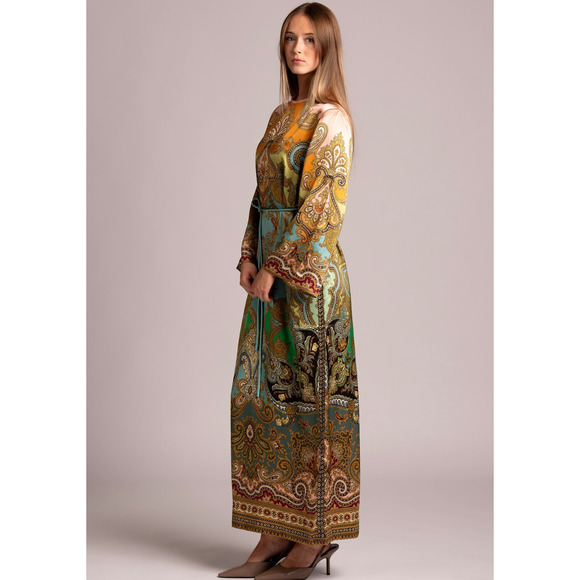 Alemais Multi Clemenza Silk Midi Dress US 4 - Picture 8 of 12